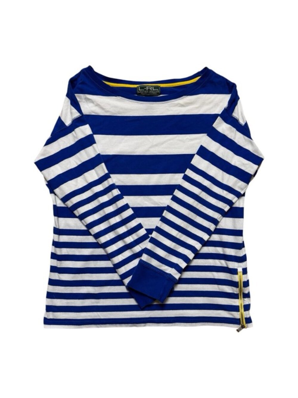 Lauren Ralph Lauren Active Striped Top Blue White Long Sleeve L